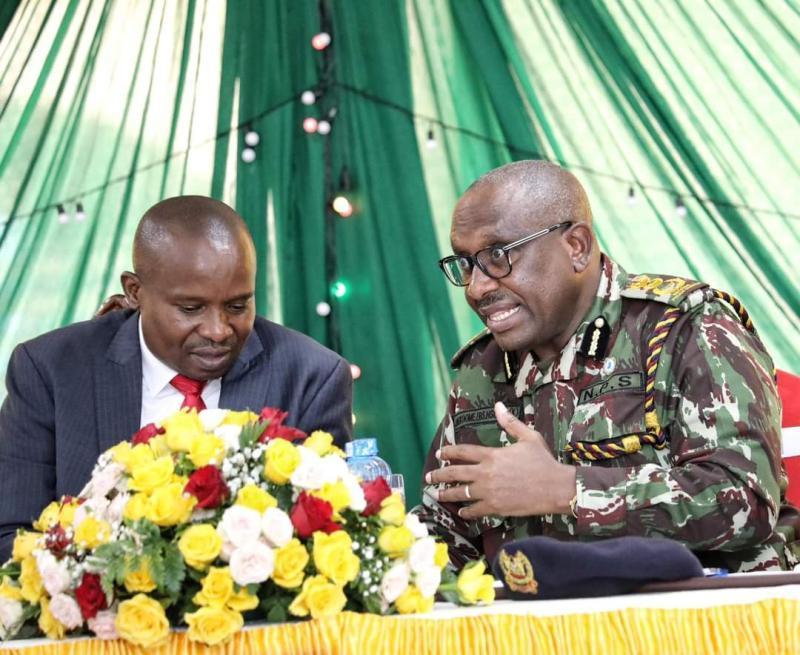 Interior CS Kithure Kindiki with Police IG Japhet Koome.